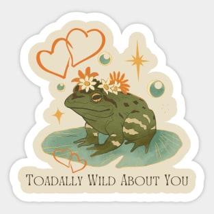 Toad Valentine Hearts Toadally Wild About You Sticker